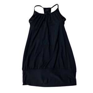 Lululemon black & gray tank top with attached sports bra, razor back, size 4.